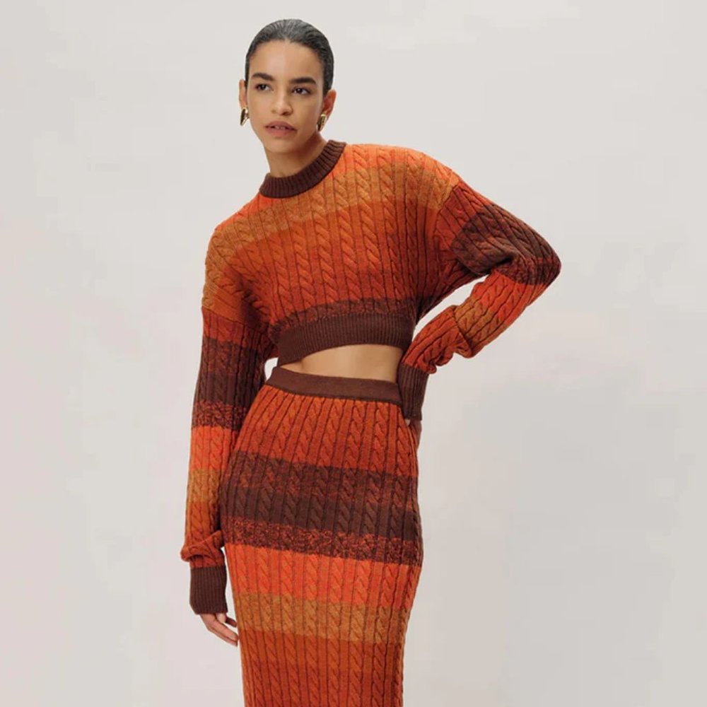 Ronny Kobo - Ingram Knit Top - Rust Multi (NWT)